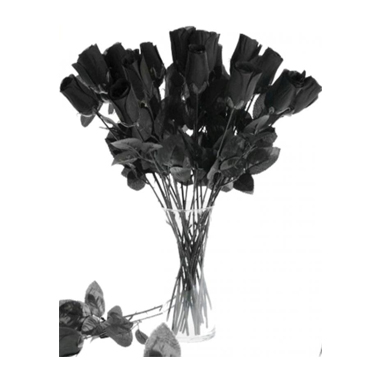 Florero de 24 Rosas Negras